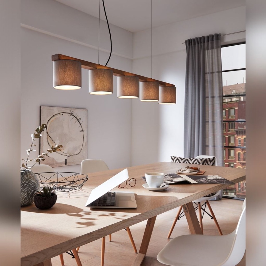 Briloner 4075-054 - Taklampa på kabel RHON 5xE14/25W/230V