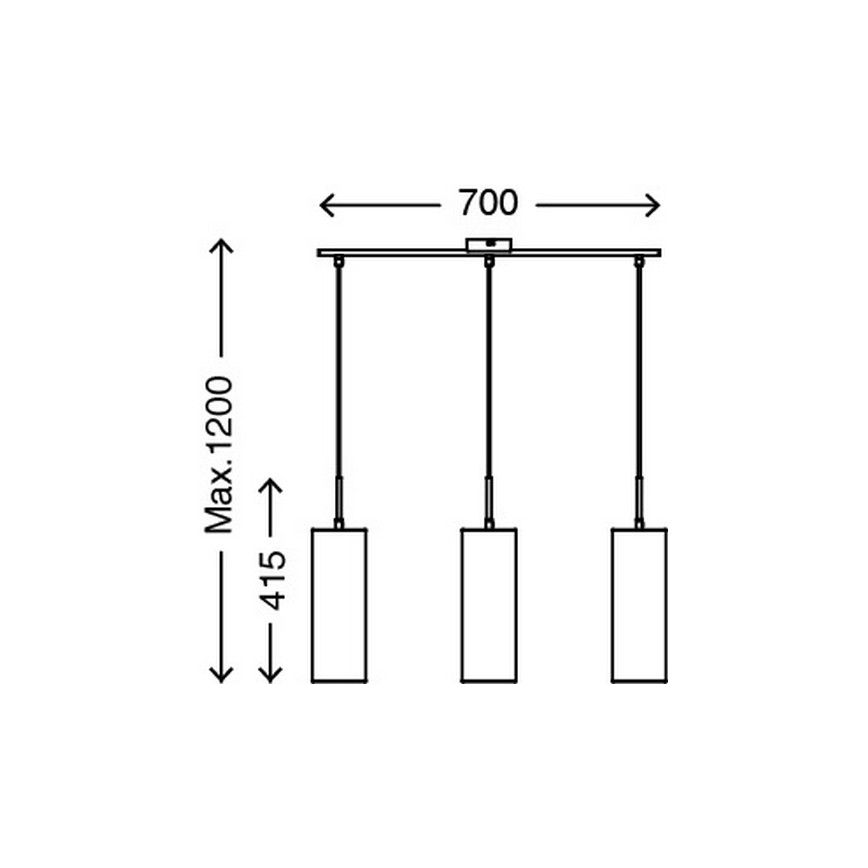 Briloner 4712-037 - Ljuskrona med snöre 3xE27/25W/230V