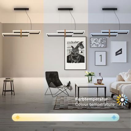 Briloner 4768015 - LED dimbar pendellampa med stålvajer LED/44W/230V 2700-6500K 100 cm + fjärrkontroll