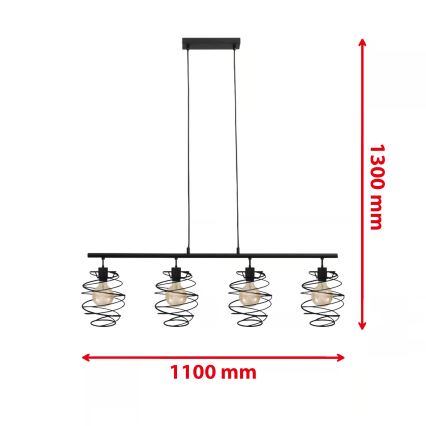 Briloner 4871-045 - Hänglampa på vajer 4xE27/60W/230V