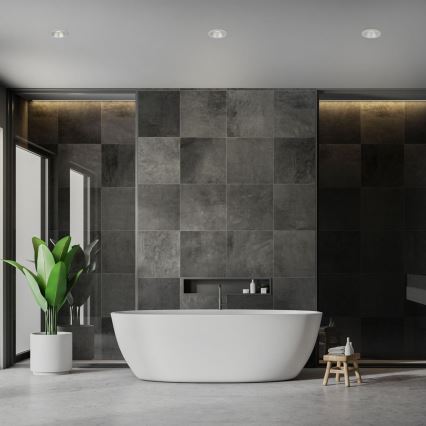 Briloner 7041-034 - KIT 3x Infälld LED badrumsbelysning LED/4,9W/230V IP44 silver