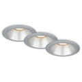 Briloner 7042-034 - KIT 3x Badrum infälld lampa 1xGU10/9W/230V IP23 silver