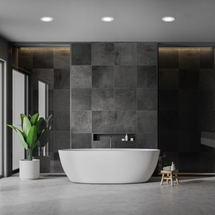 Briloner 7049014 - Dimbar LED-infälld takarmatur för badrum LED/6W/230V 3000K IP44 matt krom