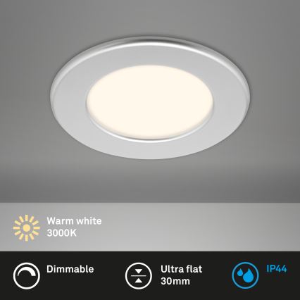 Briloner 7049014 - Dimbar LED-infälld takarmatur för badrum LED/6W/230V 3000K IP44 matt krom
