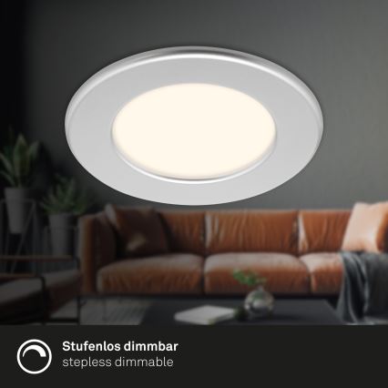 Briloner 7049014 - Dimbar LED-infälld takarmatur för badrum LED/6W/230V 3000K IP44 matt krom