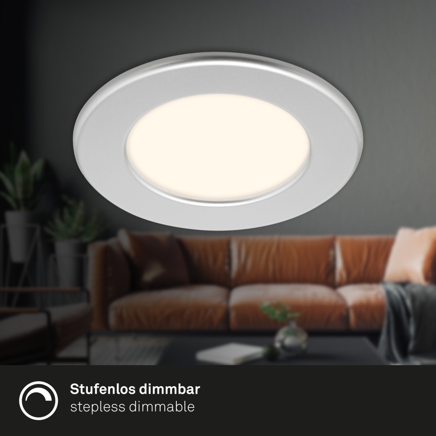 Briloner 7049014 - Dimbar LED-infälld takarmatur för badrum LED/6W/230V 3000K IP44 matt krom