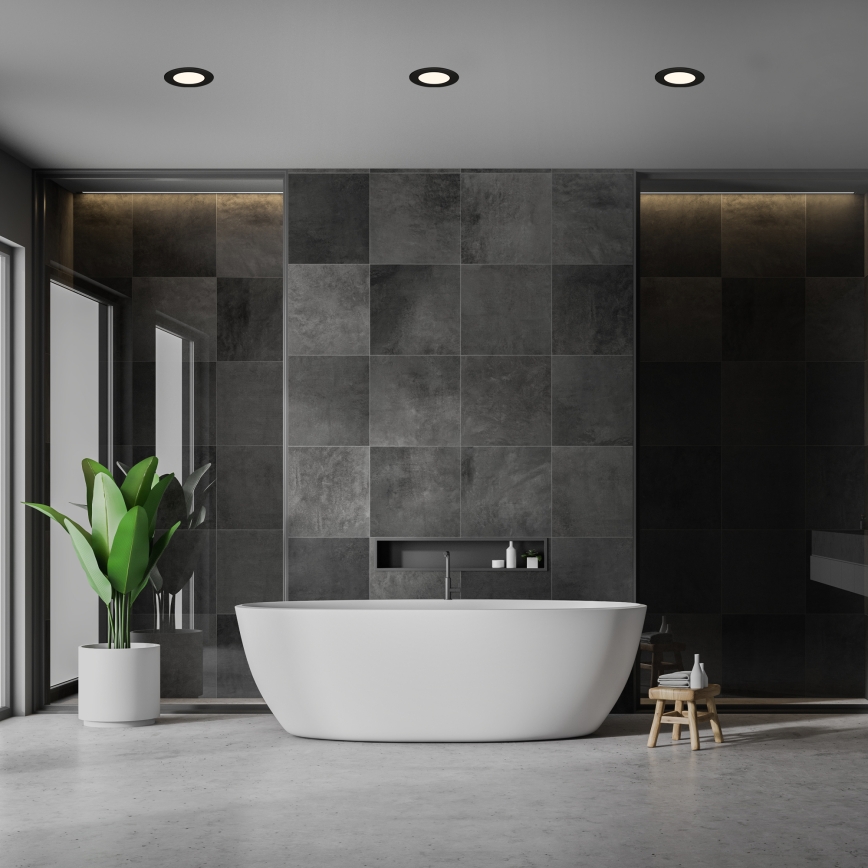 Briloner 7049015 - Dimbar LED-infälld badrumslampa LED/6W/230V 3000K IP44 svart