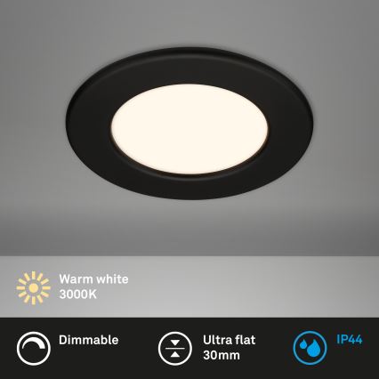 Briloner 7049015 - Dimbar LED-infälld badrumslampa LED/6W/230V 3000K IP44 svart