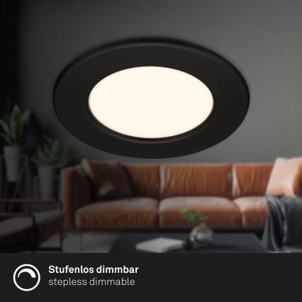 Briloner 7049015 - Dimbar LED-infälld badrumslampa LED/6W/230V 3000K IP44 svart