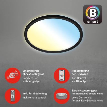 Briloner 7058-015 - LED Dimbar lampa SLIM LED/18W/230V 2700-6500K Wi-Fi Tuya + fjärrkontroll