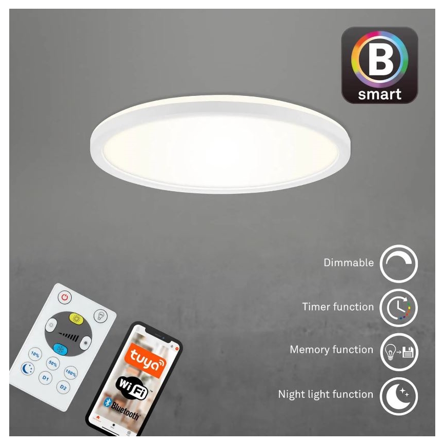Briloner 7058-016 - LED Dimbar lampa SLIM LED/18W/230V 2700-6500K Wi-Fi Tuya + fjärrkontroll