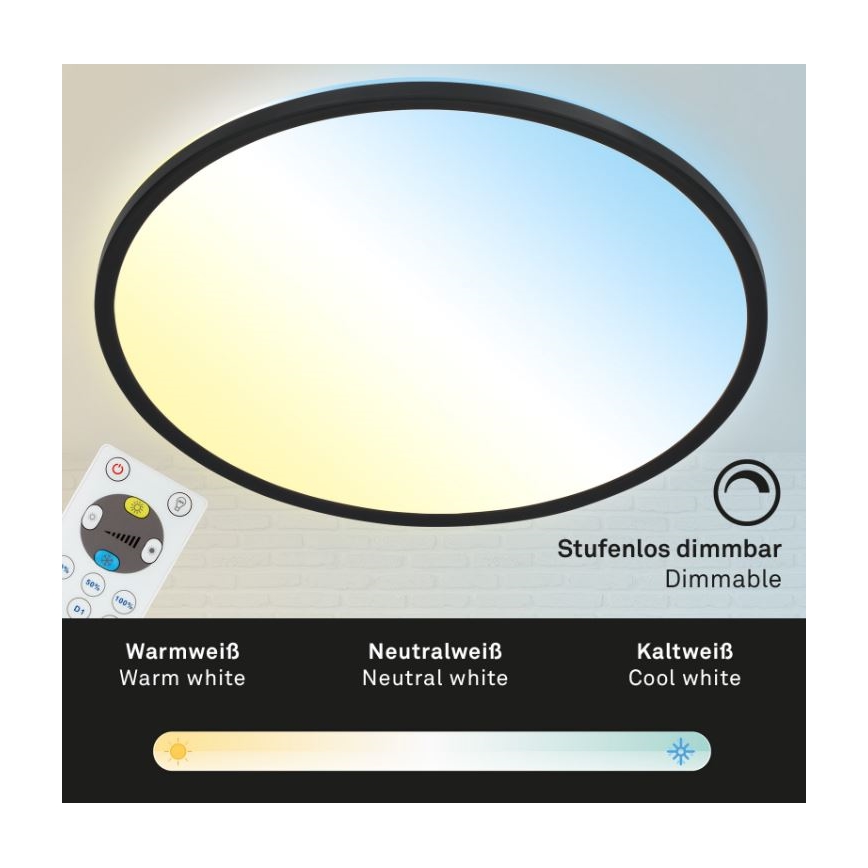 Briloner 7079-015 - LED dimbar taklampa SLIM LED/18W/230V 2700-6500K + fjärrkontroll