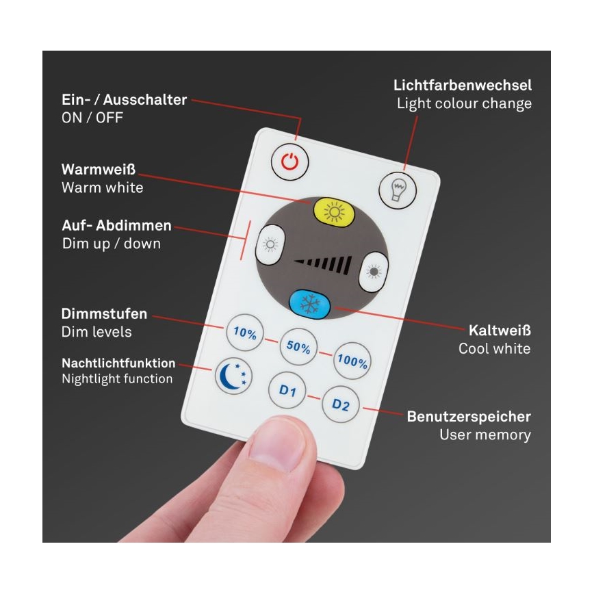 Briloner 7079-015 - LED dimbar taklampa SLIM LED/18W/230V 2700-6500K + fjärrkontroll