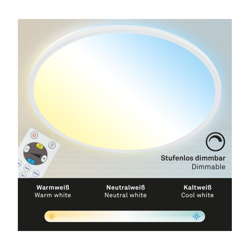 Briloner 7079-016 - LED dimbar taklampa SLIM LED/18W/230V 2700-6500K + fjärrkontroll