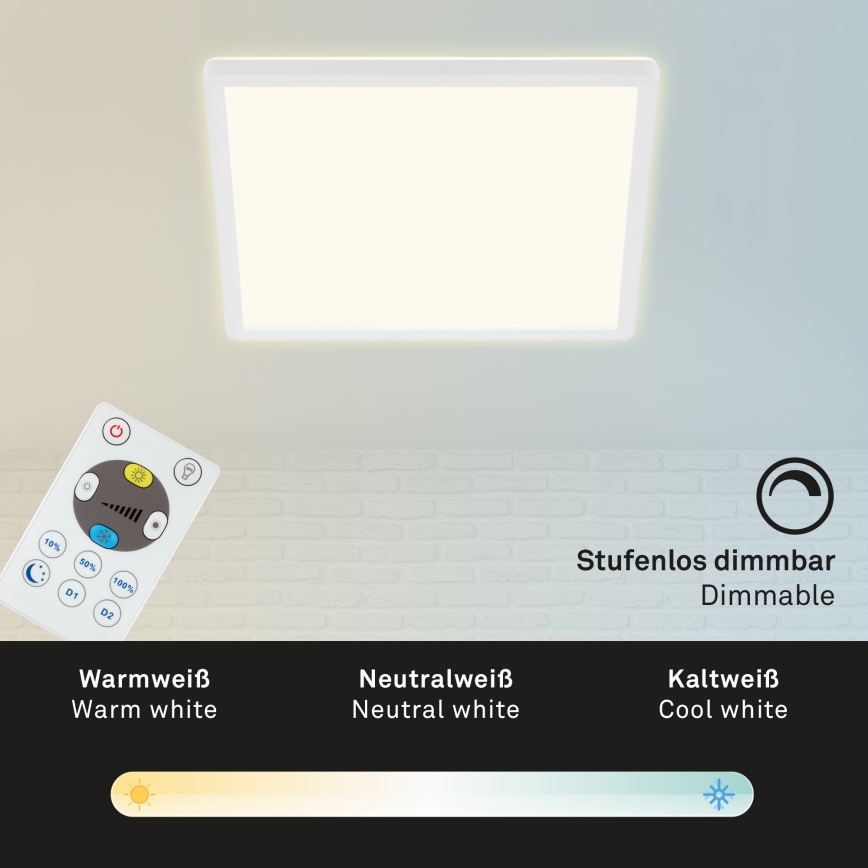 Briloner 7081-016 - LED dimbar taklampa SLIM LED/18W/230V 2700-6500K med fjärrkontroll