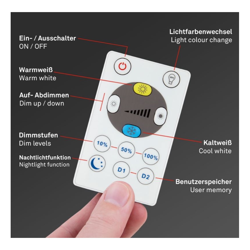 Briloner 7082-016 - LED dimbar taklampa SLIM LED/22W/230V 2700-6500K + fjärrkontroll
