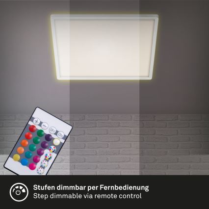 Briloner 7091-416 - LED RGBW Dimbart taklampa SLIM LED/22W/230V + fjärrkontroll