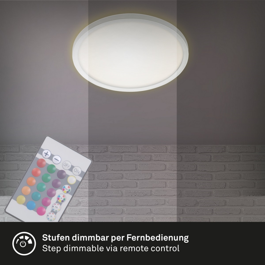 Briloner 7092-416 - RGBW Dimbar taklampa SLIM LED/15W/230V + fjärrkontroll