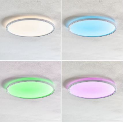 Briloner 7094-416 - LED RGBW dimbar taklampa SLIM LED/22W/230V + fjärrkontroll