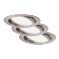 Briloner 7116-432 - KIT 3x Infälld LED badrumsbelysning FLAT IN LED/9W/230V IP23