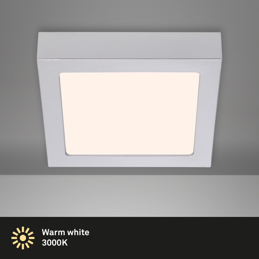 Briloner 7123-014 - LED-taklampa FIRE LED/12W/230V 3000K 17x17cm silver