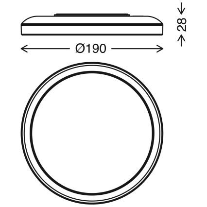 Briloner 7150-416 - LED taklampa  SLIM LED/12W/230V d. 19 cm