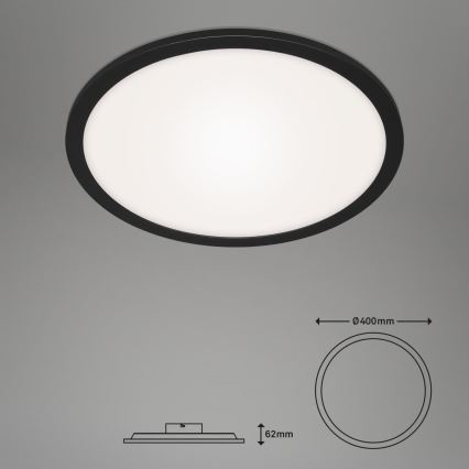 Briloner 7168-015 - LED Dimbar taklampa PIATTO LED/22W/230V 3000-6500K diameter 40 cm svart + fjärrkontroll