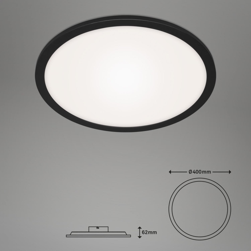Briloner 7168-015 - LED Dimbar taklampa PIATTO LED/22W/230V 3000-6500K diameter 40 cm svart + fjärrkontroll