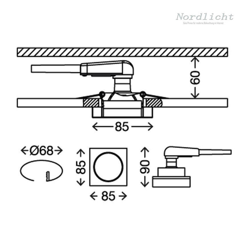 Briloner 7200-016 - Infälld LED badrumsbelysning ATTACH 1xGU10/3W/230V IP23