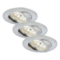 Briloner 7209-039 - Set om 3 LED-infällda badrumslampor ATTACH LED/5W/230V IP23 matt krom