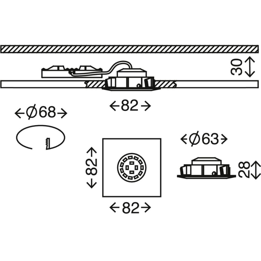 Briloner 7210-032 - KIT 3x Infälld LED badrumsbelysning ATTACH LED/5W/230V IP23 matt krom