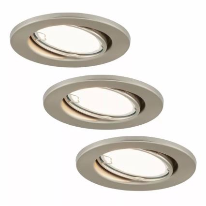 Briloner 7221-032 - SET OM 3x LED badrumstaklampa 1xGU10/3W/230V IP23 matt krom