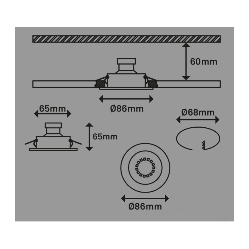 Briloner 7221-039 - KIT 3x LED hängande taklampa för badrum 1xGU10/3W/230V IP23 silver