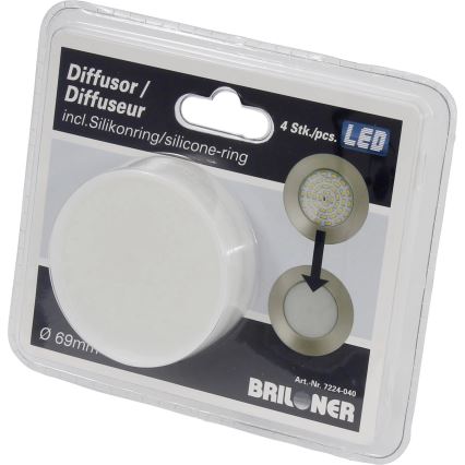 Briloner 7224-040 - SET med 4x diffusor för infällda taklampor Ø 69 mm