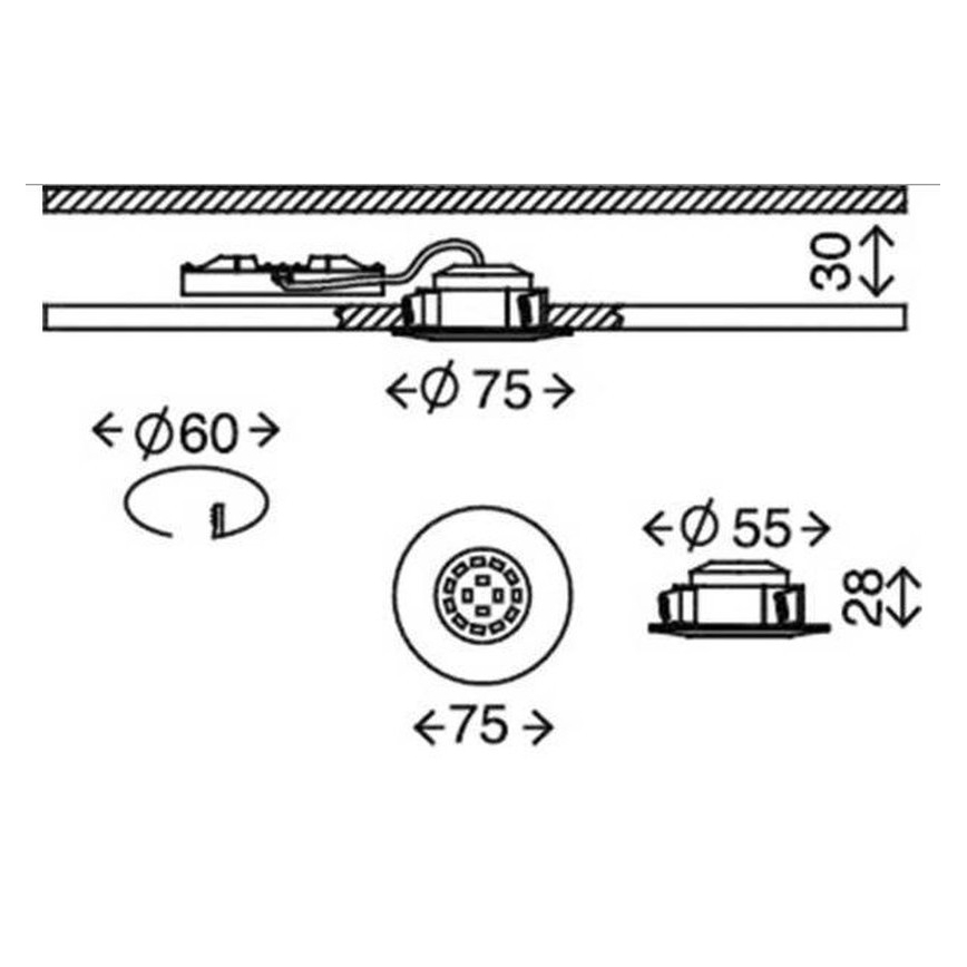 Briloner 7231-031- KIT 3x Infälld dimbar LED badrumsbelysning LED/5,5W/230V IP44