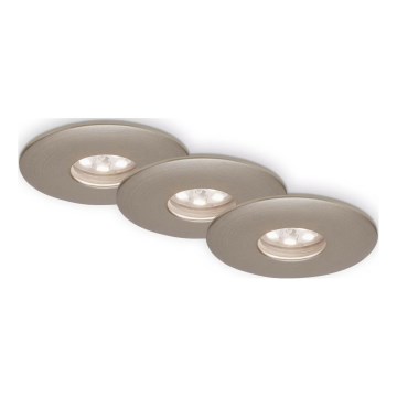 Briloner 7240-032 - KIT 3x Infälld LED badrumsbelysning ATTACH LED/1,8W/230V IP44 matt krom