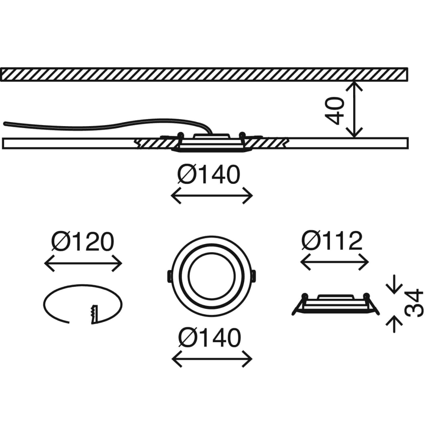 Briloner 7285-012 - LED-infälld badrumsarmatur LED/6,4W/230V IP23