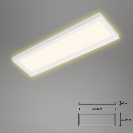 Briloner 7365-016 - LED taklampa  CADRE LED/22W/230V 58,2x20,2 cm vit 