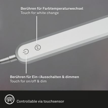 Briloner 7389-014 - LED Ljusreglerad beröring flexible bordslampa SERVO LED/8W/230V 3000/4000/6500K