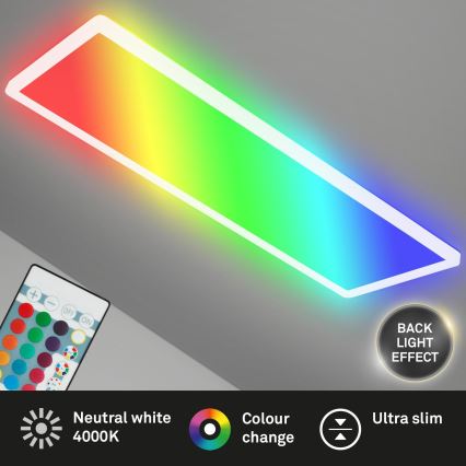 Briloner 7404-016 - LED RGBW dimbar ytmonterad panel LED/22W/230V 4000K + fjärrkontroll