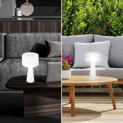 Briloner 7420016 - LED Ljusreglerad uppladdningsbar beröring utomhus bordslampa LED/4W/5V IP44 3000K vit
