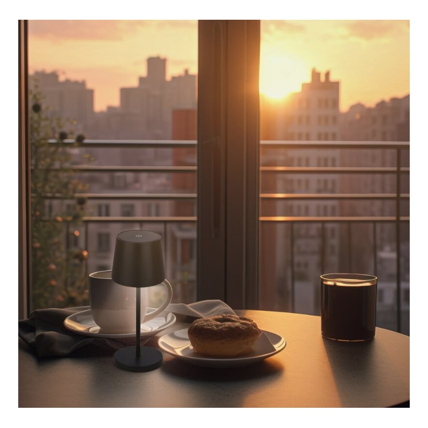 Briloner 7423015 - LED Dimbart uppladdningsbart utomhusbordslampa LED/2,6W/5V IP44 2000 mAh svart