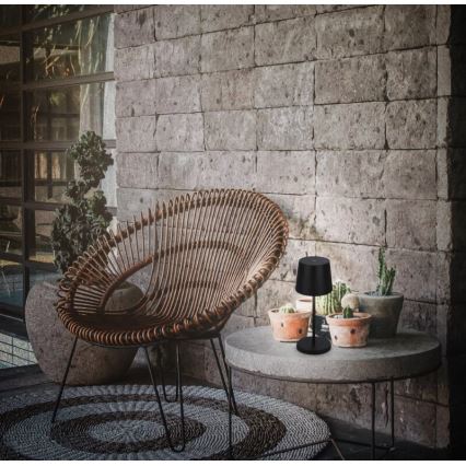 Briloner 7423015 - LED Dimbart uppladdningsbart utomhusbordslampa LED/2,6W/5V IP44 2000 mAh svart