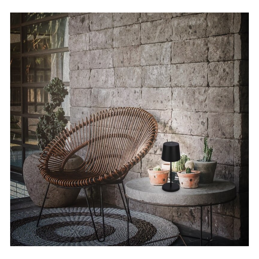 Briloner 7423015 - LED Dimbart uppladdningsbart utomhusbordslampa LED/2,6W/5V IP44 2000 mAh svart