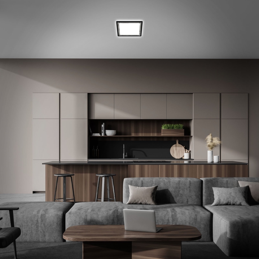 Briloner 7457-414 - LED takarmatur SLIM LED/18W/230V 4000K 29x29 cm svart