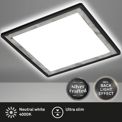 Briloner 7457-414 - LED takarmatur SLIM LED/18W/230V 4000K 29x29 cm svart