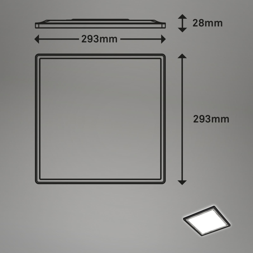 Briloner 7457-414 - LED takarmatur SLIM LED/18W/230V 4000K 29x29 cm svart