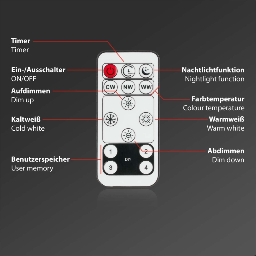 Briloner 7459-417 - LED dimbar taklampa DECO LED/24W/230V 2700-6500K + fjärrkontroll