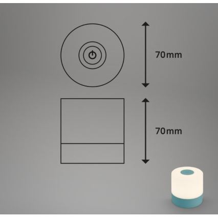 Briloner 7461010 - LED dimbar uppladdningsbar utomhusbordslampa LED/2W/5V IP44 1200 mAh blå