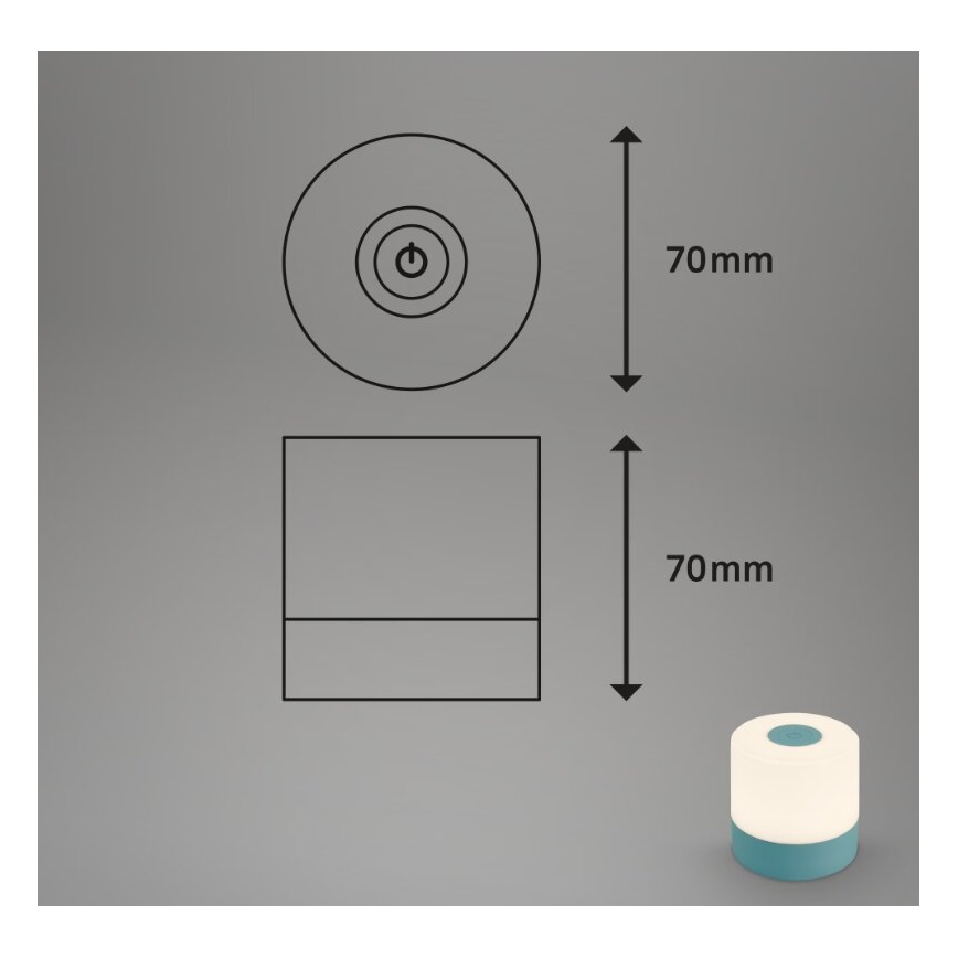 Briloner 7461010 - LED dimbar uppladdningsbar utomhusbordslampa LED/2W/5V IP44 1200 mAh blå